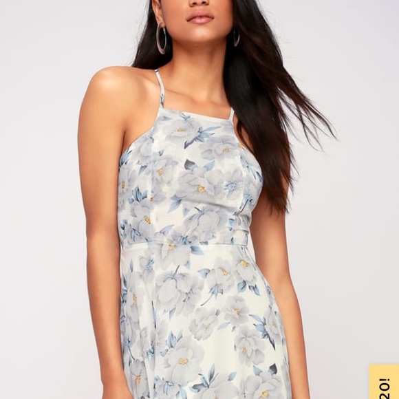 🌸 High Neck Lulus floral fit and flare dress- New - Picture 3 of 11